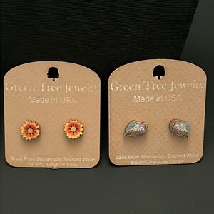 *NWOT* Green Tree Earring Bundle
